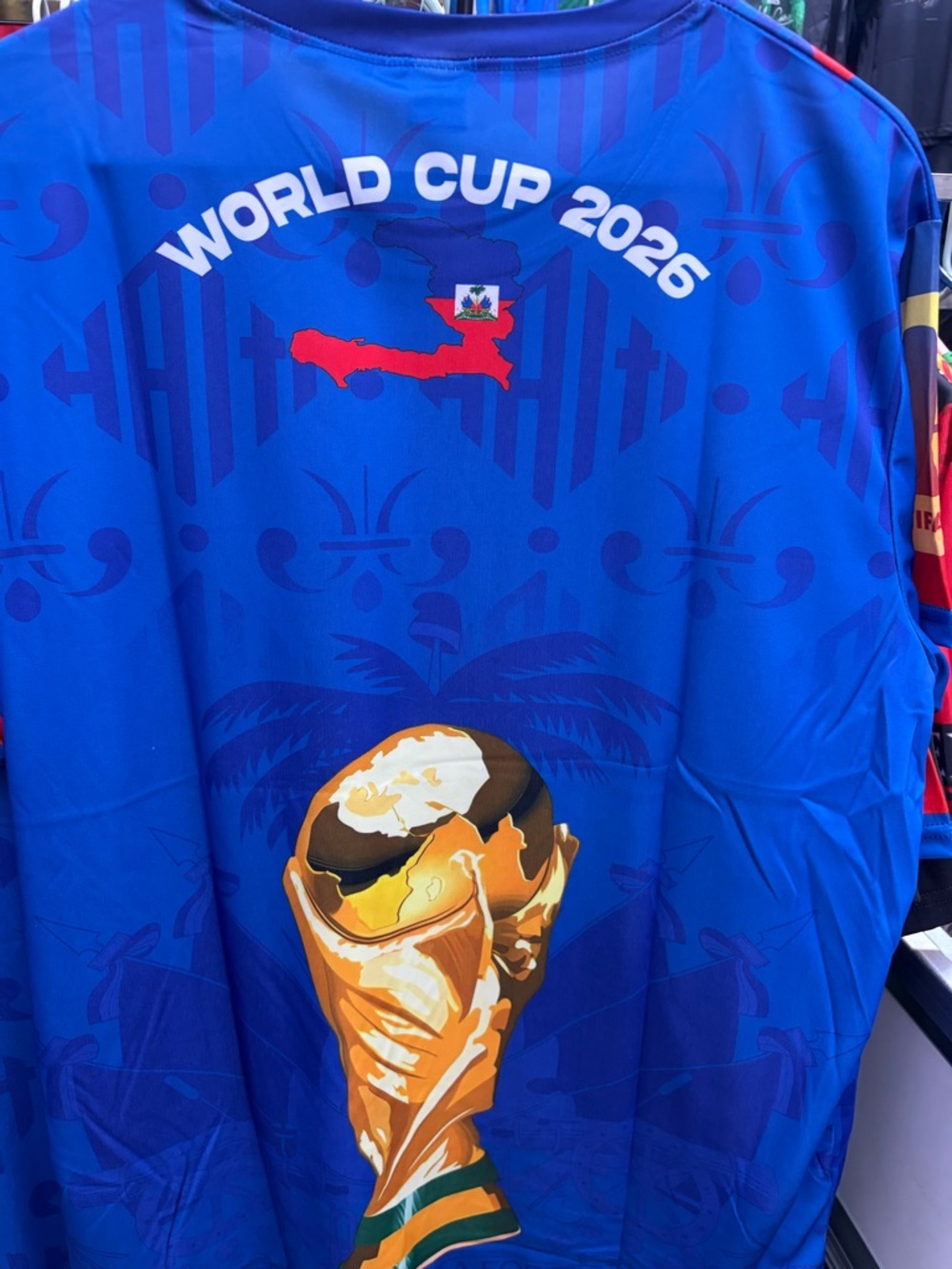 Team Apparel Blue World Cup 2026 Jersey with Trophy Graphic